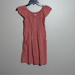 Cat & Jack‎ Kids Girls Orange Smocked Summer Dress size L(10/12).